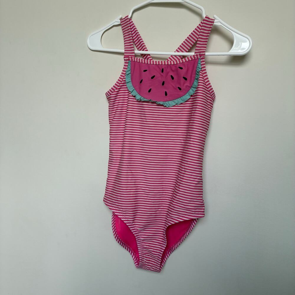 Gymboree Watermelon Stripe One Piece Swimsuit Girls Size 10/12